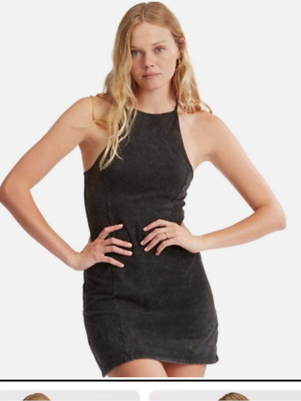 Billabong Go Easy Mini Bodycon Dress in Acid Washed black- NWOT